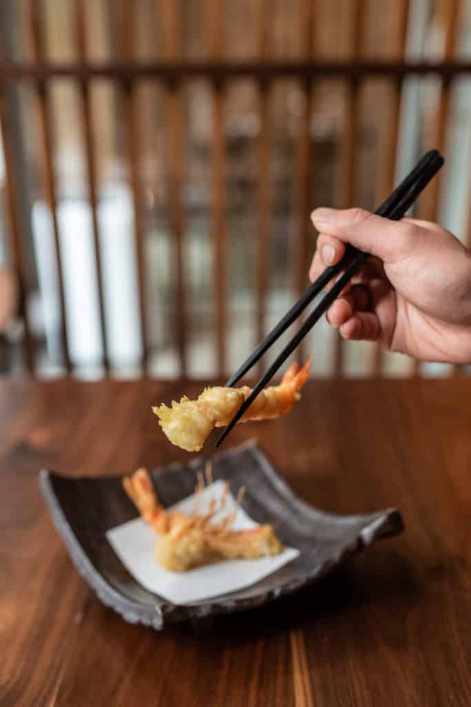 M Tempura's North Carolina Shrimp and Argentine Pink Prawns