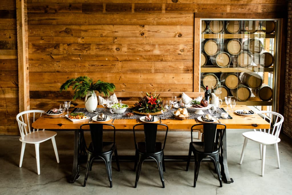 Tableware from American Party Rentals and pottery from Swift Mallard Ceramics
