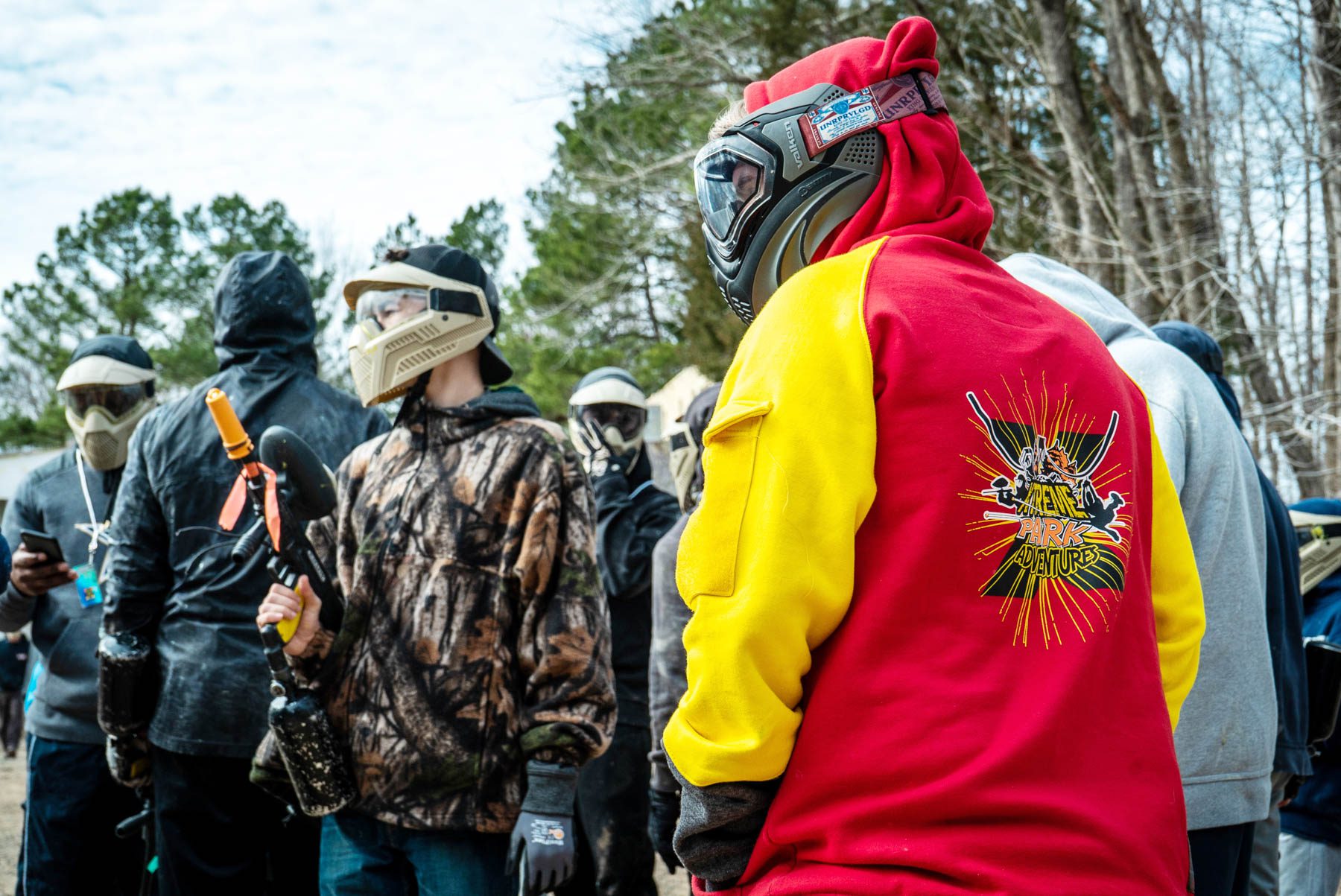 Teens prepare for a round of paintball at Xtreme Park Adventures in Durham