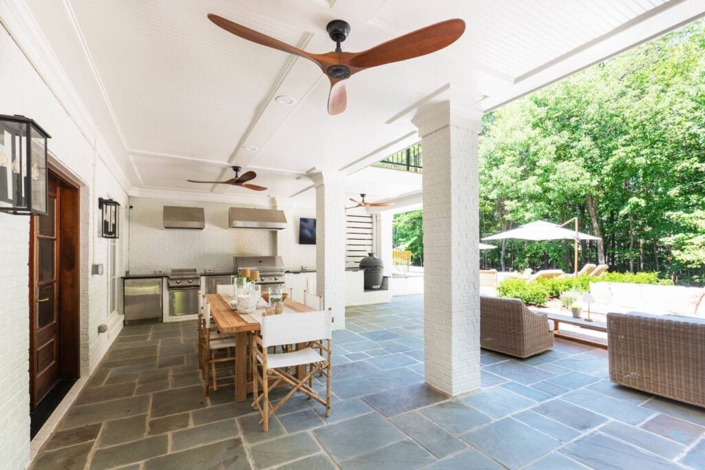 The outdoor kitchen on the Serrano's patio.