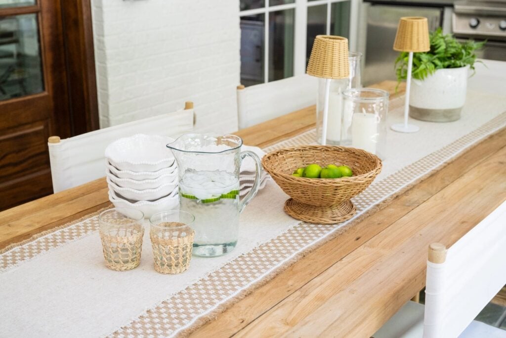 A closeup of the Serrano's dining table.