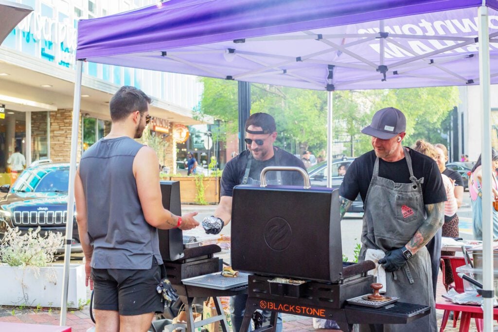 Weird Burgers serves bites to eat for Third Friday attendees to enjoy.